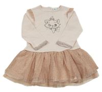 Světlerůžové teplákové šaty s kočičkou Marií a tylovou sukní Orchestra 