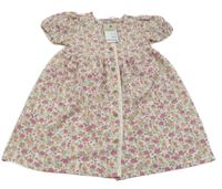 Nové - Bílo-růžovo-oranžové květované šaty Primark