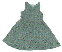 Zeleno-barevné vzorované šaty C&A