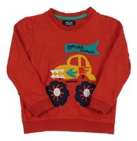 Červená mikina s autem F&F