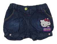 Tmavomodré lehké riflové kraťasy s Hello Kitty C&A