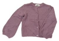 Fialový chlupatý propínací svetr H&M