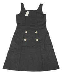 Nové - Antracitové teplákové šaty s gombíky River Island