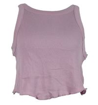 Dámský světlerůžový žebrovaný crop top River Island 