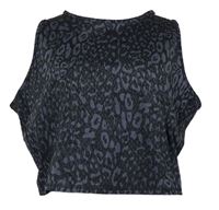 Dámský černo-fialový vzorovaný sportovní crop top Good Move 