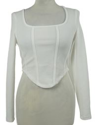 Dámské bílé crop triko Shein 