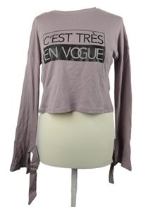 Dámské starorůžové crop triko s nápisem FB Sister