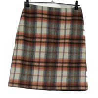 Dámská růžovo-šedo-bílá kostkovaná vlněná sukně M&S