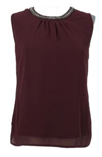 Dámská vínová šifonová halenka s korálky Only 