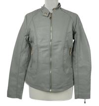 Dámská šedá koženková bunda 