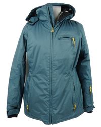 Dámská modrá vzorovaná šusťáková lyžařská bunda s kapucí Belowzero 