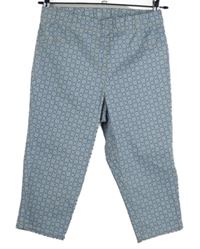 Dámské světlemodro-bílé vzorované capri tregíny George