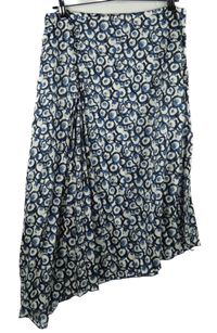 Dámská tmavomodro-bílá vzorovaná midi sukně Primark 