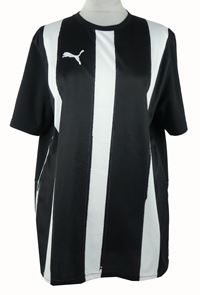 Pánské černo-bílé pruhované sportovní tričko Puma 