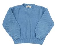 Modrý žinylkový svetr H&M