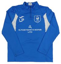 Azurovo-bílá sportovní  mikina s potiskem Joma