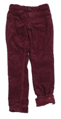 Vínové manšestrové podšíté kalhoty H&M