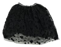 Černá tylová sukně s obrázky zn. H&M