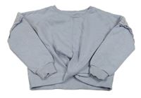 Světlemodrá crop mikina s krajkou Matalan