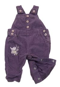 Fialové podšité laclové manšestráky s ptáčkem George