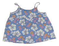 Modrý květinový top H&M