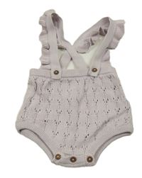 Lila perforované pletené kraťasy s kšandami George