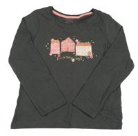 Šedé triko s domečky Primark