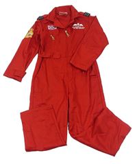 Kostým - Červená kombinéza s nášivkami - pilot