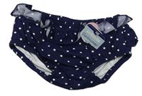 Tmavomodré puntíkaté plenkové plavkové kalhotky s volánkem Jojo Maman Bebé