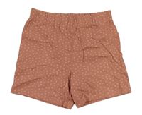 Starorůžové puntíkaté bavlněné kraťasy