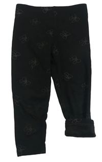 Černé zateplené legíny s mašlemi Primark