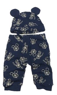 2set - Tmavomodré tepláky s Mickeym + čepice Disney