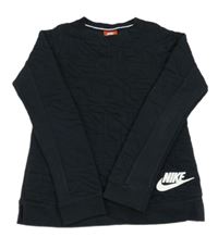 Černá vzorovaná podšitá mikina s logem Nike 