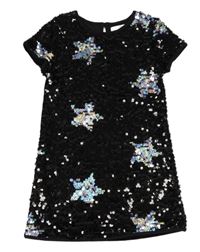 Černé flitrovo/sametové šaty s hvězdami M&S