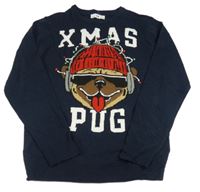 Nové - Tmavomodrý vánoční svetr se psem C&A