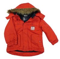 Červená šusťáková zimní bunda s kapucí Topolino