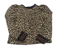 Béžovo-černý leopardí crop svetr Next