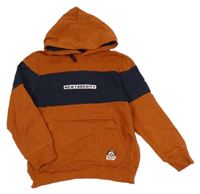 Oranžovo-tmavomodrá mikina s kapucí C&A