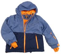 Světle-tmavomodrá šusťáková lyžařská bunda s kapucí Y.F.K.