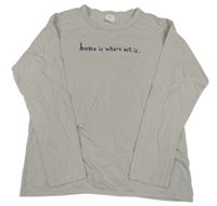 Šedobéžové triko s nápisem Zara 