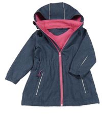 Tmavomodrá sofhshellová parka s kapucí