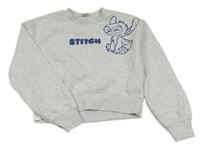 Světlešedá crop mikina se Stitchem Disney