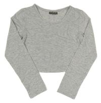 Šedé meírované crop triko Destination