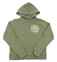 Khaki mikina s nápisem a kapucí 