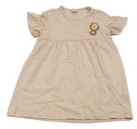 Pudrová melírovaná tunika s květy a volánky Topolino