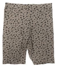 Hnědo-černé vzorované elastické kraťasy H&M