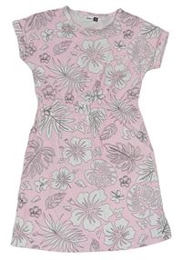 Světlerůžové květované bavlněné šaty zn. Pep&Co
