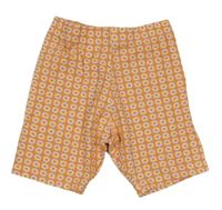 Růžov-oranžové kytičkované elastické kraťasy Primark
