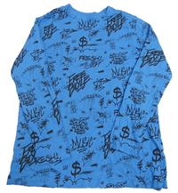 Modré triko s nápisy Primark