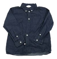 Tmavomodrá košile riflového vzhledu H&M